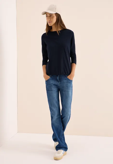 Shirt in Unifarbe urban dark blue