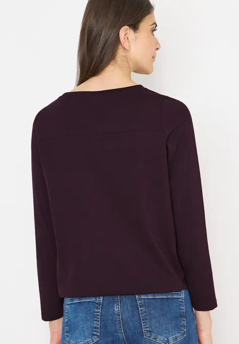 Shirt in Unifarbe eggplant red