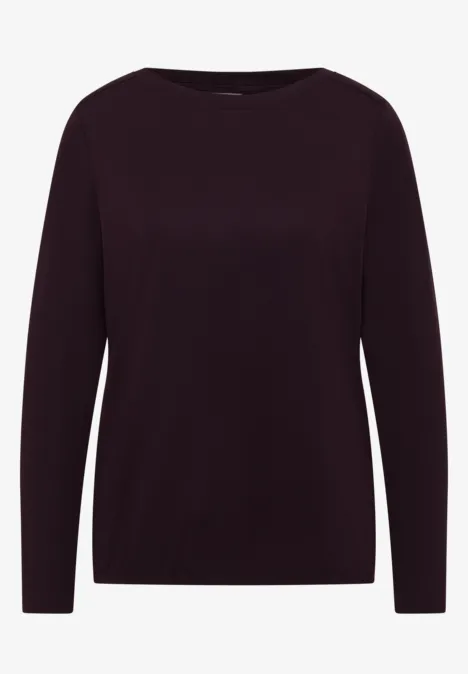 Shirt in Unifarbe eggplant red