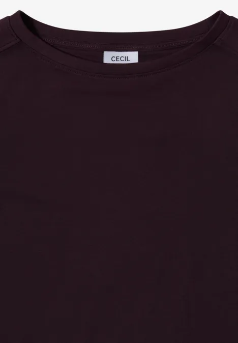 Shirt in Unifarbe eggplant red