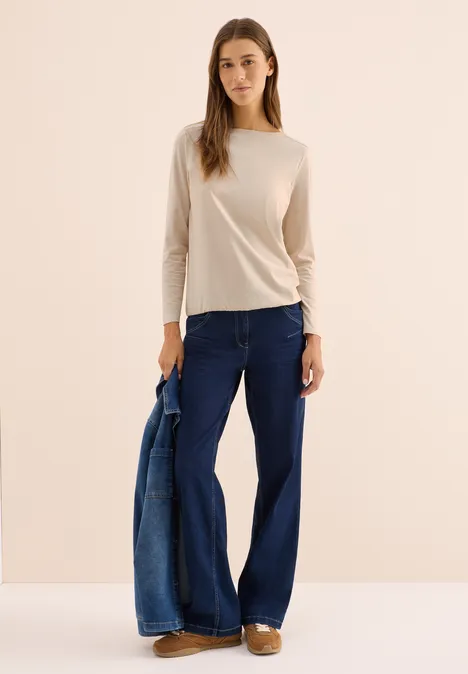 T-shirt en couleur unie oat milk beige