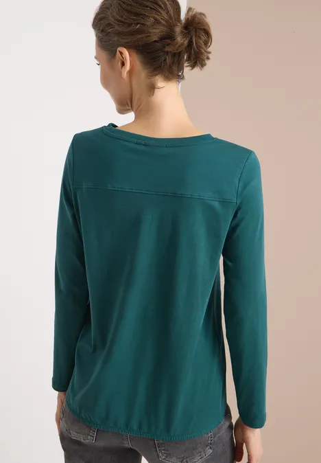 Shirt in effen kleur dark sea green