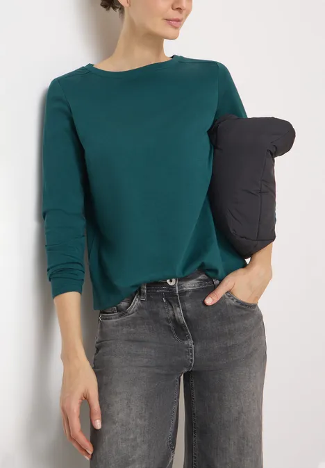 Shirt in effen kleur dark sea green