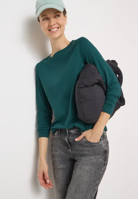 Shirt in effen kleur dark sea green