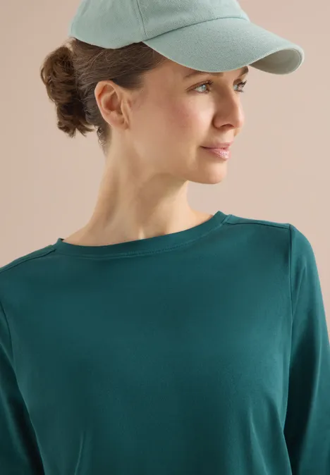 Shirt in effen kleur dark sea green