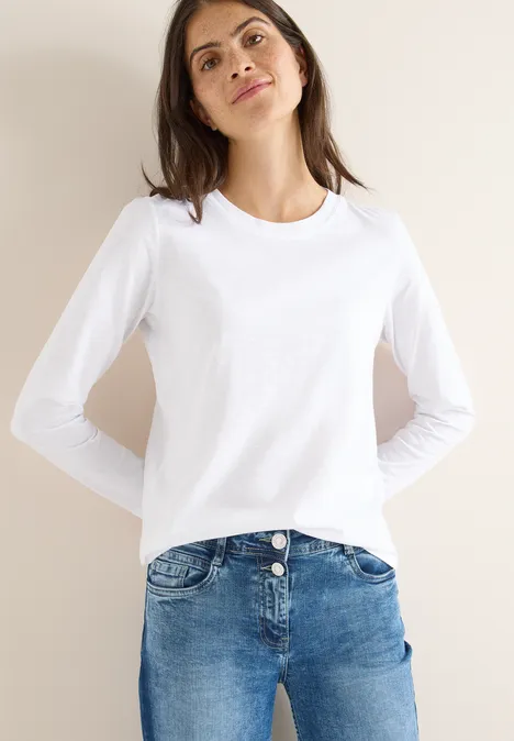Basic shirt met ronde hals White Basic shirt met ronde hals White