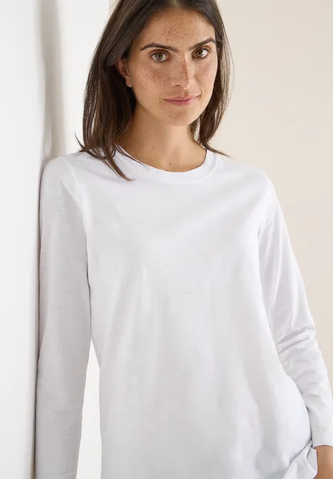 Basic shirt met ronde hals White Basic shirt met ronde hals White