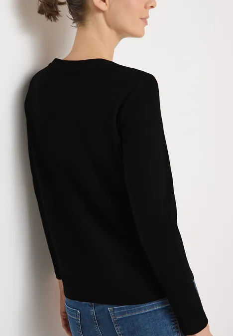 Basic shirt met ronde hals Black Basic shirt met ronde hals Black