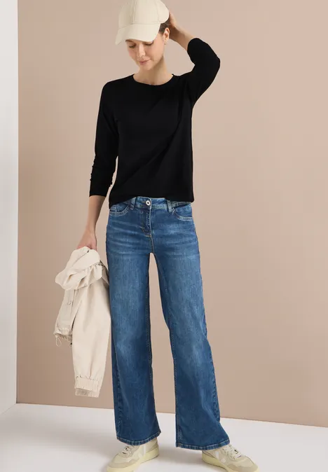 Basic shirt met ronde hals Black Basic shirt met ronde hals Black