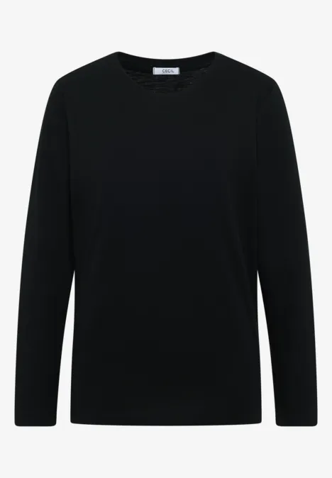 Basic shirt met ronde hals Black Basic shirt met ronde hals Black