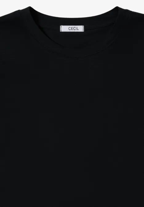 Basic shirt met ronde hals Black Basic shirt met ronde hals Black