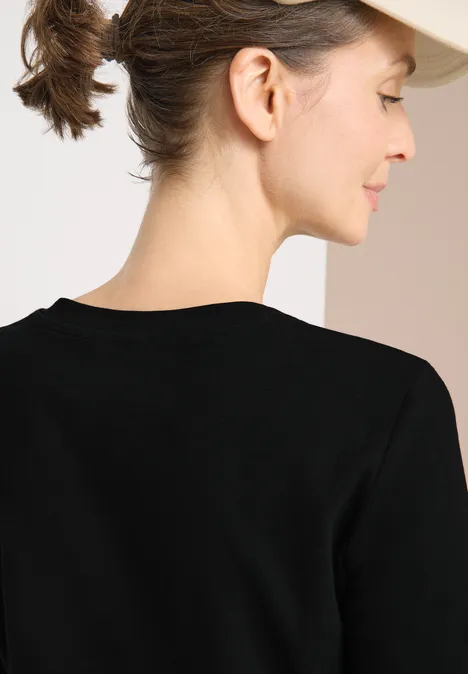 Basic shirt met ronde hals Black Basic shirt met ronde hals Black