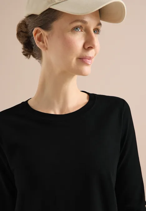 Basic shirt met ronde hals Black Basic shirt met ronde hals Black