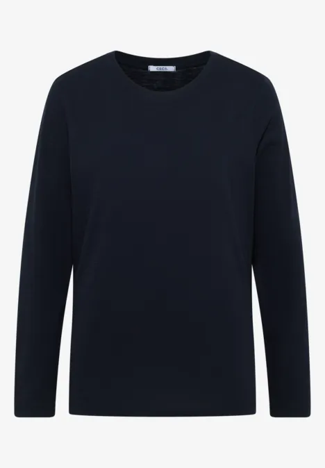 Basic shirt met ronde hals urban dark blue Basic shirt met ronde hals urban dark blue