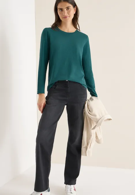 Basic Rundhalsshirt dark sea green
