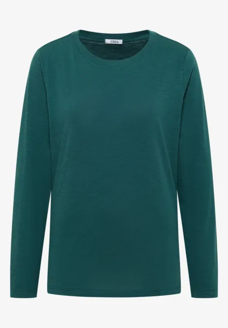 Basic Rundhalsshirt dark sea green