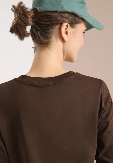 Basic Rundhalsshirt chocolate mousse