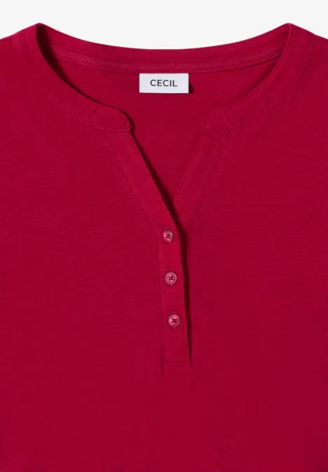 T-shirt à manches longues Split Neck beaujolais red