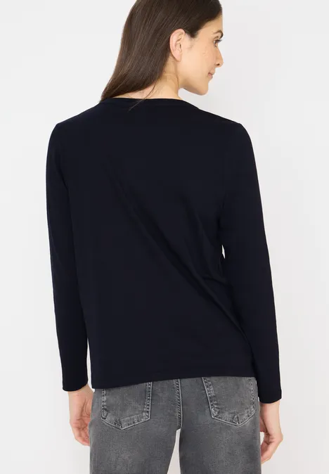 T-shirt à manches longues Split Neck urban dark blue