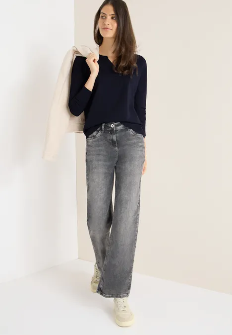 T-shirt à manches longues Split Neck urban dark blue