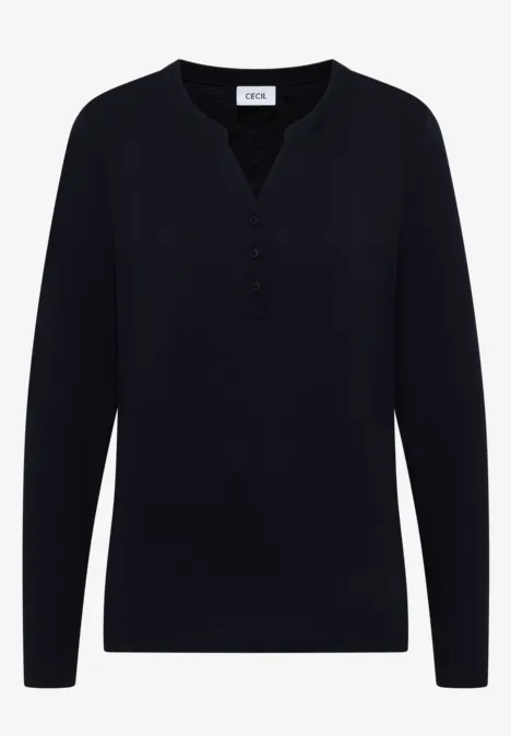 T-shirt à manches longues Split Neck urban dark blue