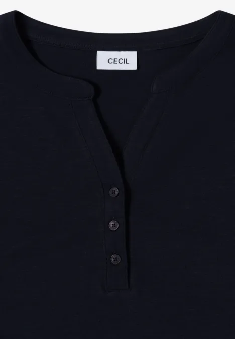T-shirt à manches longues Split Neck urban dark blue