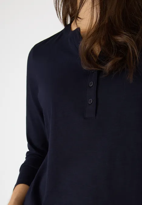 T-shirt à manches longues Split Neck urban dark blue