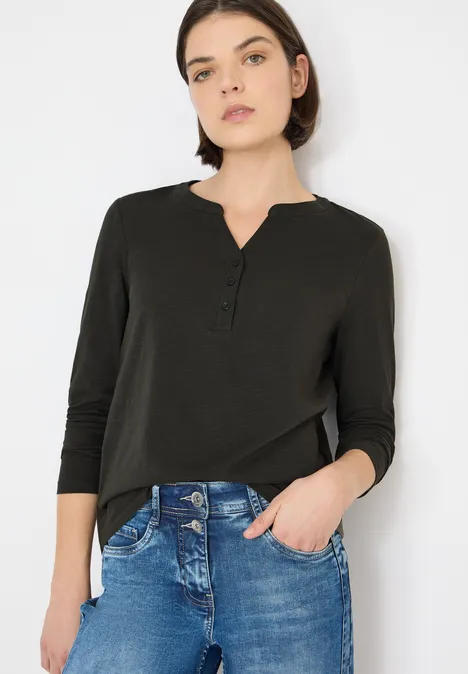 T-shirt à manches longues Split Neck null