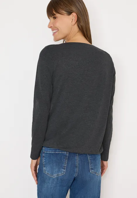 Langarmshirt black melange