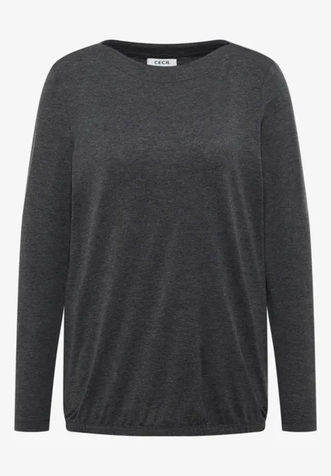 Langarmshirt black melange