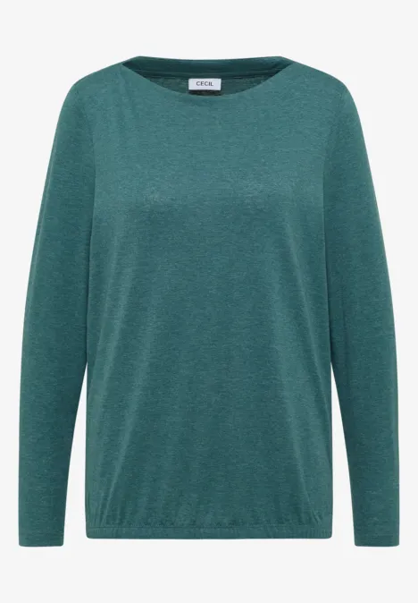 Shirt met lange mouwen dark sea green melange