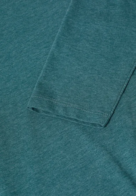 Shirt met lange mouwen dark sea green melange