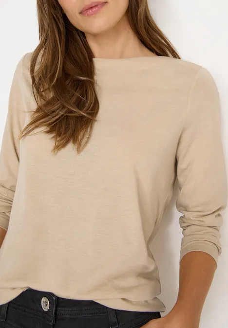 Langarmshirt light greige melange