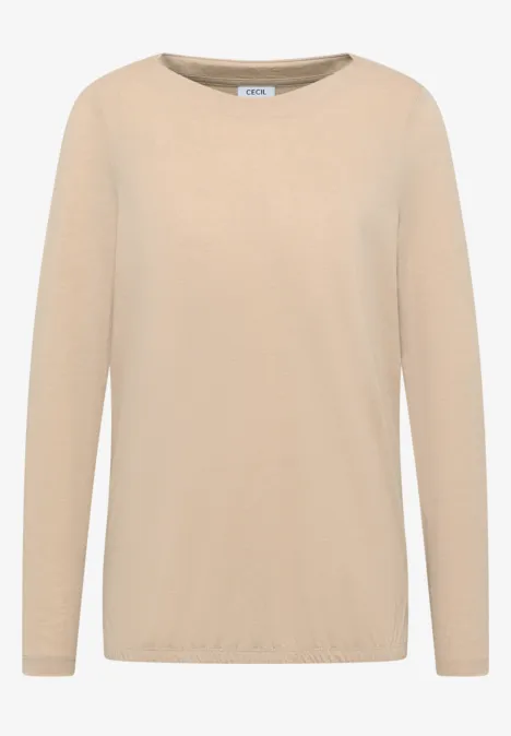 Langarmshirt light greige melange