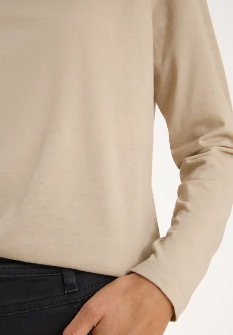 Langarmshirt light greige melange