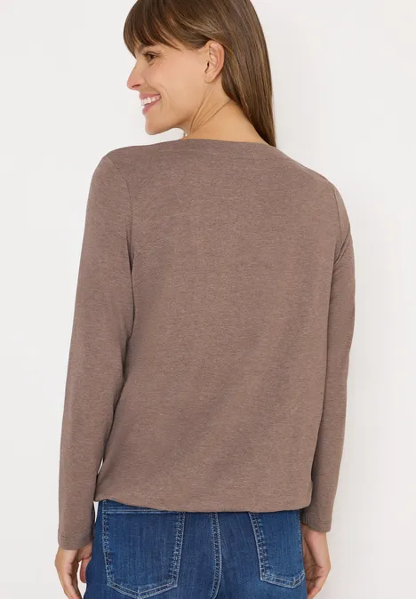 Langarmshirt chocolate mousse melange
