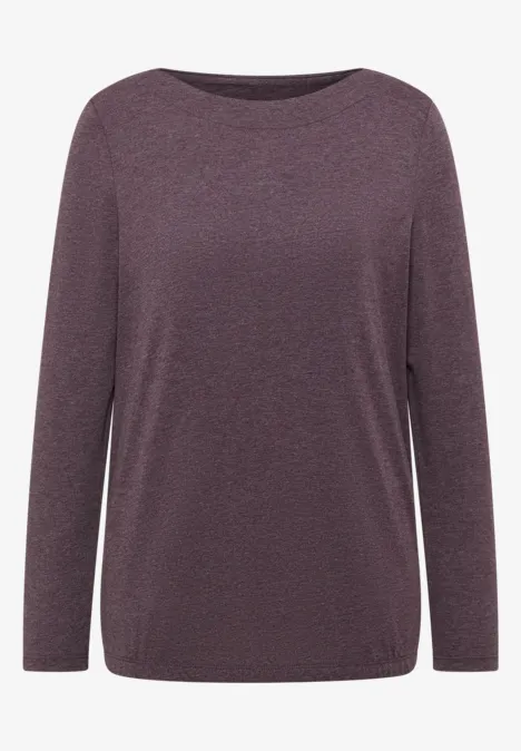 Langarmshirt eggplant red melange