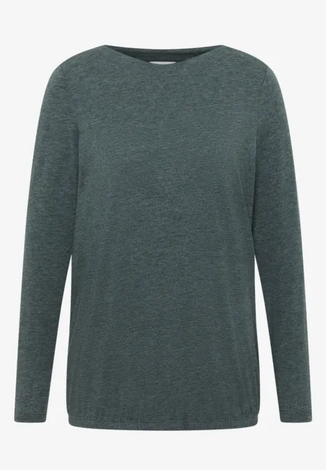 Langarmshirt ink green melange