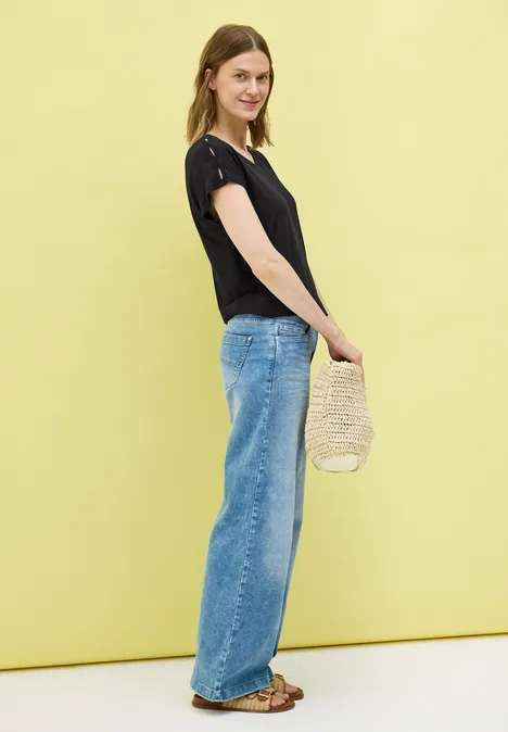 Shirt mit Cut-Out Details Black