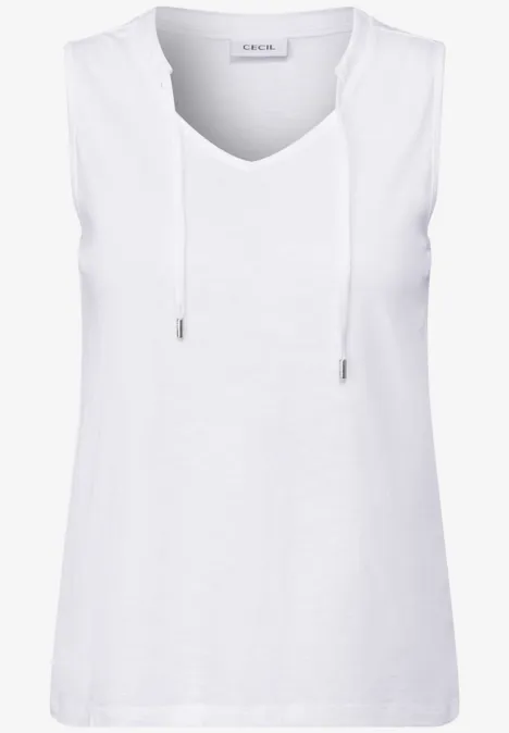 V-Neck Top mit Bändern White