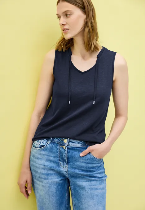 V-Neck Top mit Bändern urban navy blue