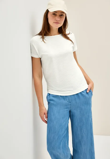 Strukturshirt vanilla white
