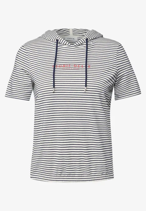 Streifen-Hoodie mit Glitzer vanilla white