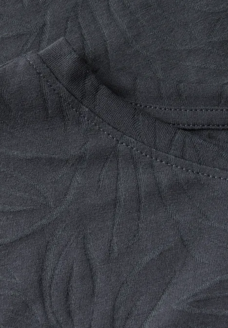 T-Shirt mit Schmucksteinen volcanic grey