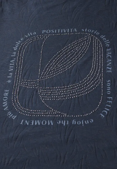 T-Shirt mit Schmucksteinen urban navy blue