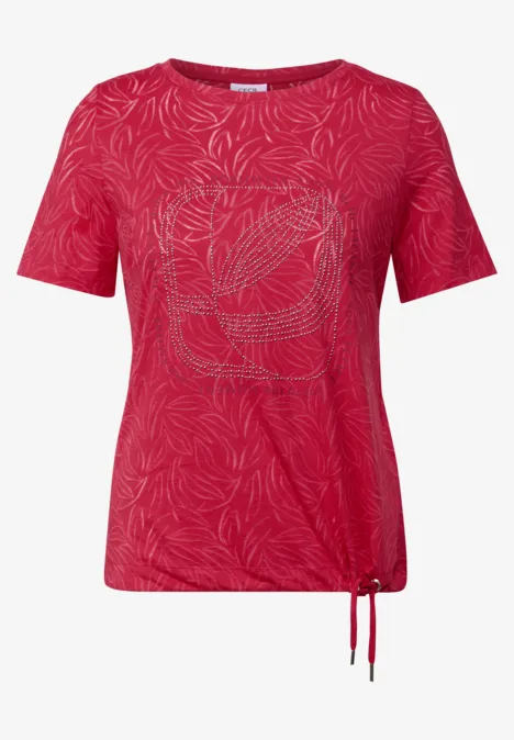 T-Shirt mit Schmucksteinen glazed apple red
