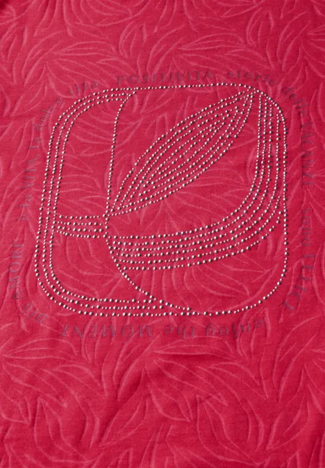 T-Shirt mit Schmucksteinen glazed apple red