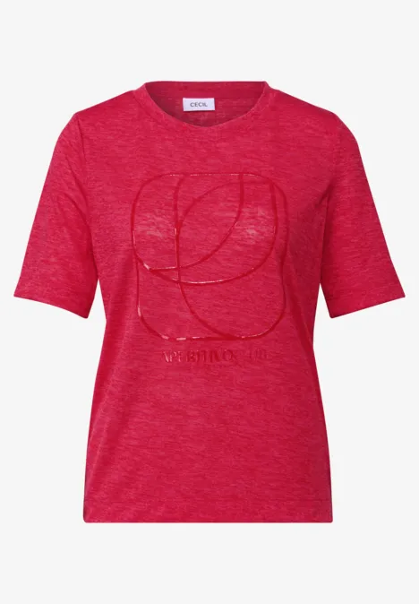 Shirt mit tonalem Print glazed apple red