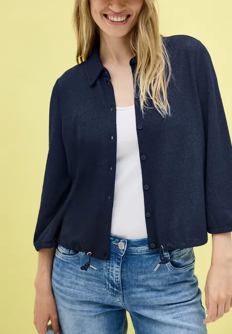 Leichte Crepe Jacke urban navy blue