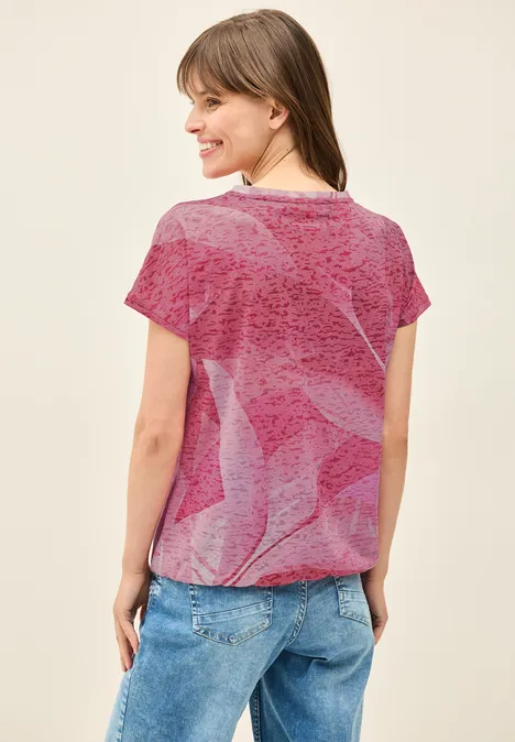 T-Shirt in Ausbrenneroptik glazed apple red